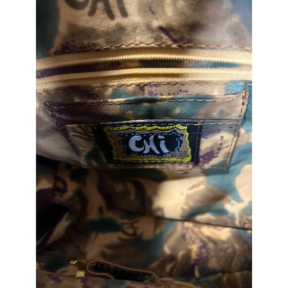 Chi Carlos Falchi Quilted Brown Leather Shoulder Bag Gold-Studded Strap Buckle - Picture 8 of 8